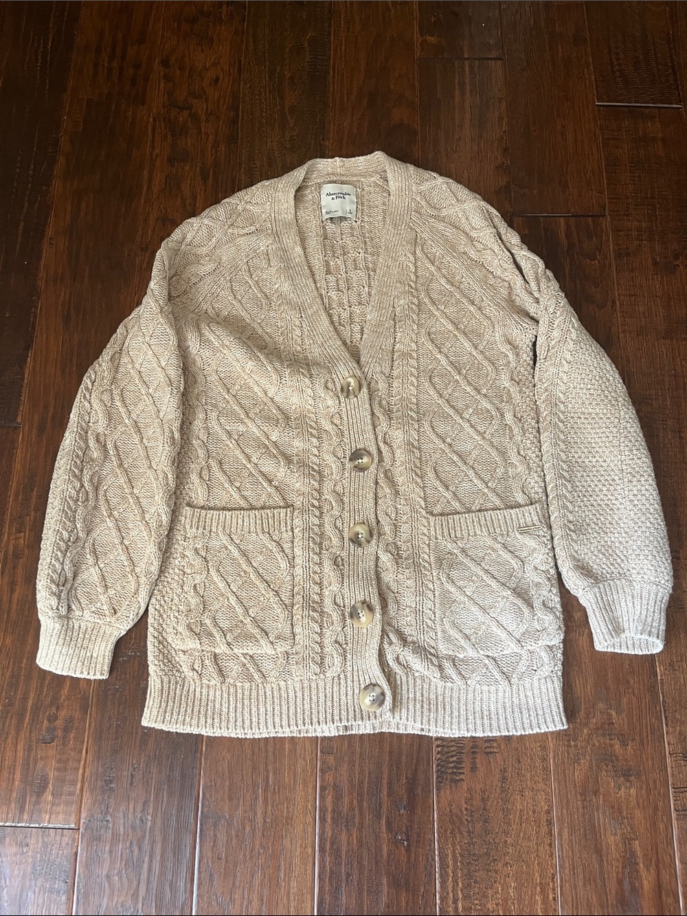 Abercrombie & Fitch Cable Knit Button-Front Cardigan